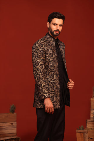 Pradyut Black Jodhpuri Set