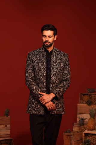 Pradyut Black Jodhpuri Set