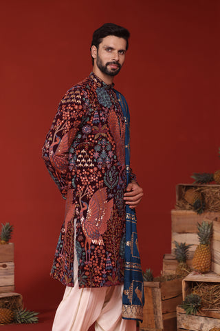 Aarv Wine Kurta Set