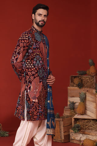 Aarv Wine Kurta Set