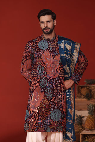 Aarv Wine Kurta Set