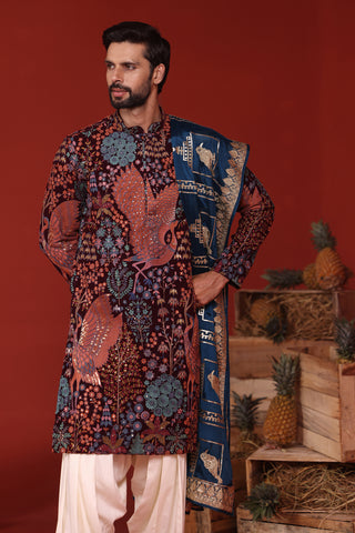 Aarv Wine Kurta Set