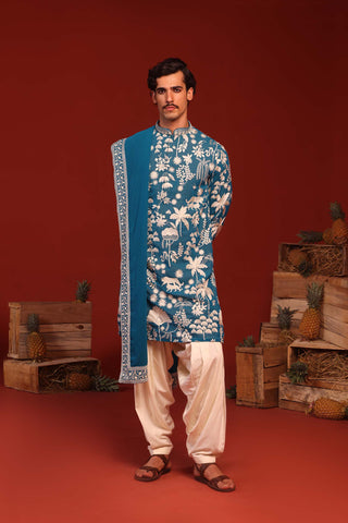 Samar Teal Blue Kurta Set