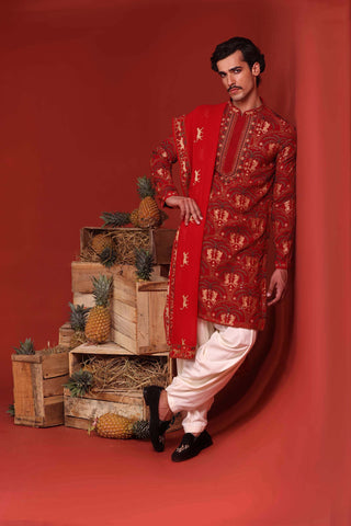 Shikhar Maroon Kurta Set