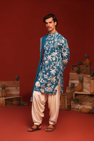 Samar Teal Blue Kurta Set