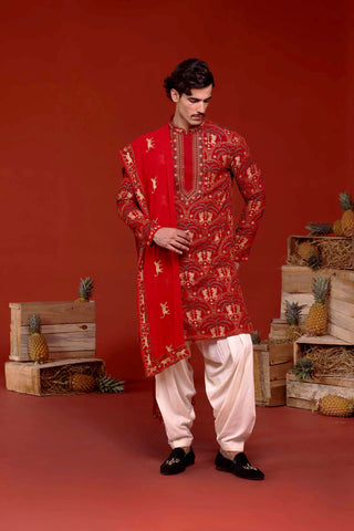 Shikhar Maroon Kurta Set