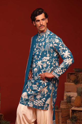 Samar Teal Blue Kurta Set