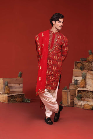 Shikhar Maroon Kurta Set