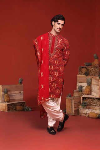 Shikhar Maroon Kurta Set