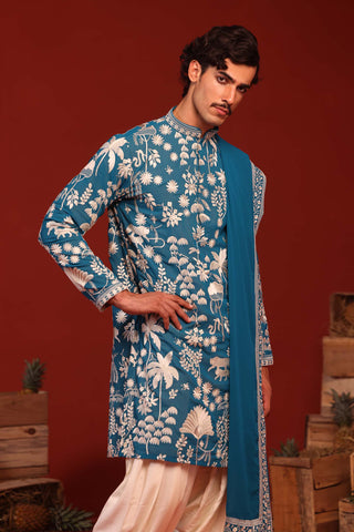 Samar Teal Blue Kurta Set