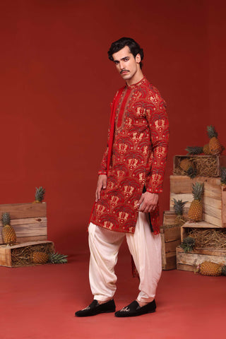 Shikhar Maroon Kurta Set