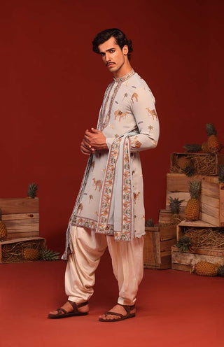 Veerendra Sky Blue Kurta Set