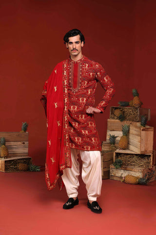 Shikhar Maroon Kurta Set