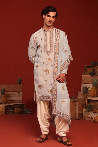 Veerendra Sky Blue Kurta Set