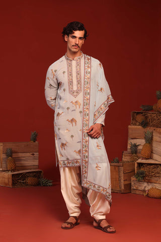 Veerendra Sky Blue Kurta Set