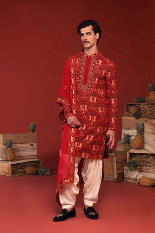 Shikhar Maroon Kurta Set