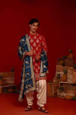 Pravar Red Kurta Set