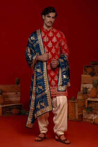 Pravar Red Kurta Set