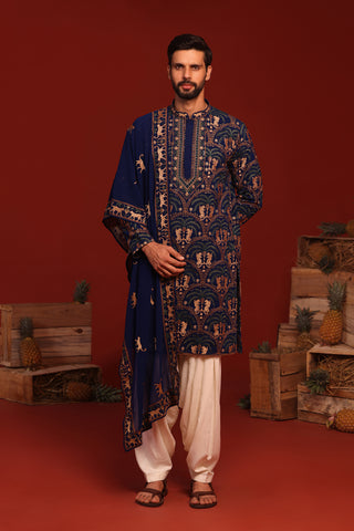 Tanvith Navy Blue Kurta Set