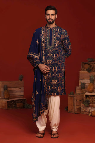 Tanvith Navy Blue Kurta Set