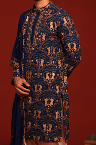 Tanvith Navy Blue Kurta Set