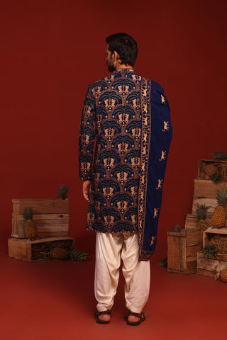 Tanvith Navy Blue Kurta Set