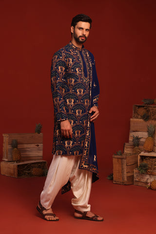 Tanvith Navy Blue Kurta Set