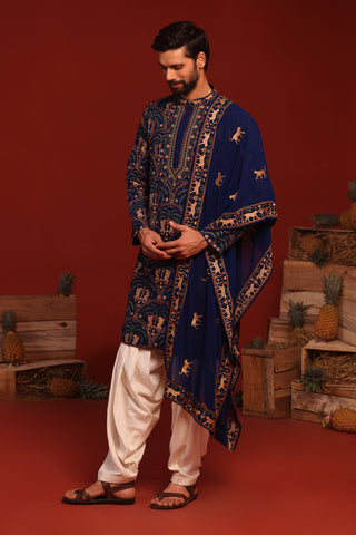 Tanvith Navy Blue Kurta Set