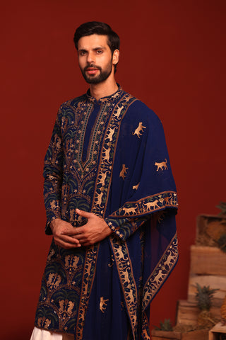 Tanvith Navy Blue Kurta Set