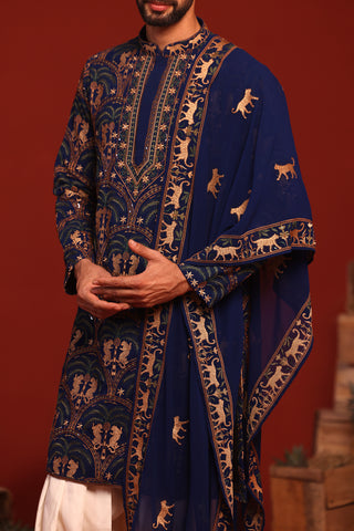 Tanvith Navy Blue Kurta Set