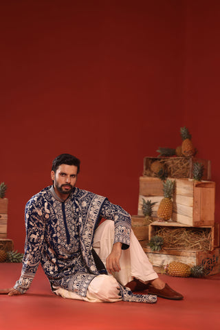 Charvik Royal Blue Kurta Set