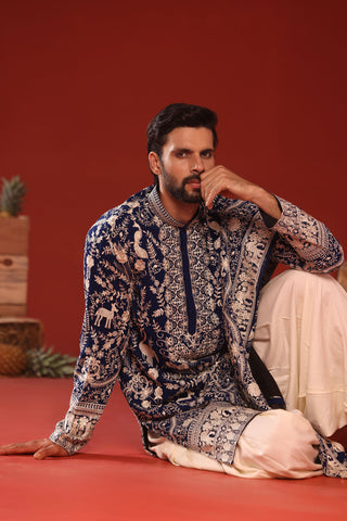 Charvik Royal Blue Kurta Set