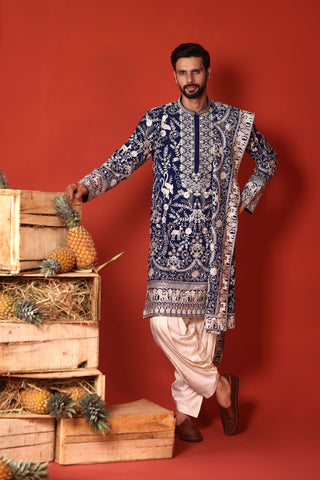 Charvik Royal Blue Kurta Set