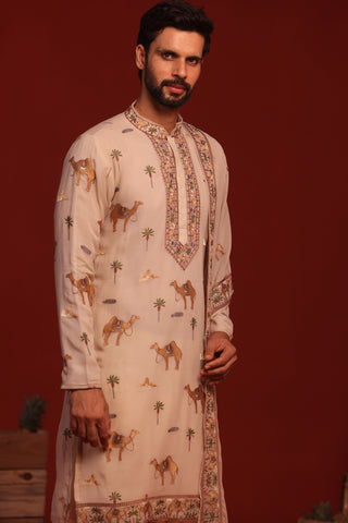 Brija Beige Kurta Set