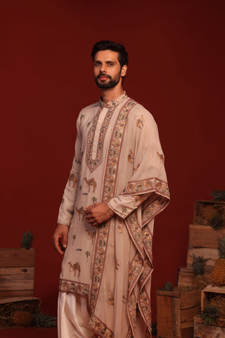 Brija Beige Kurta Set