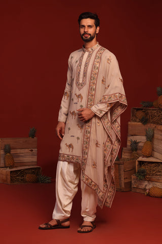 Brija Beige Kurta Set