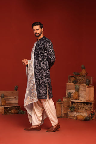 Ruhit Navy Blue Kurta Set