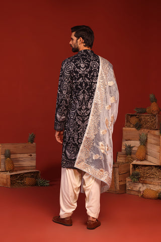 Ruhit Navy Blue Kurta Set