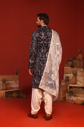 Ruhit Navy Blue Kurta Set