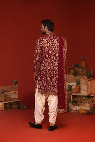 Dhrita Maroon Kurta Set