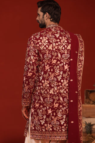 Dhrita Maroon Kurta Set