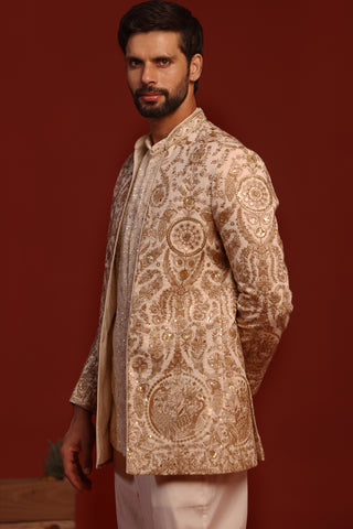 Adhyaay Cream Jodhpuri Set