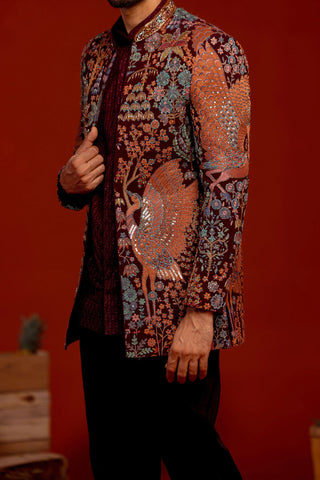 Samir Wine Jodhpuri Set