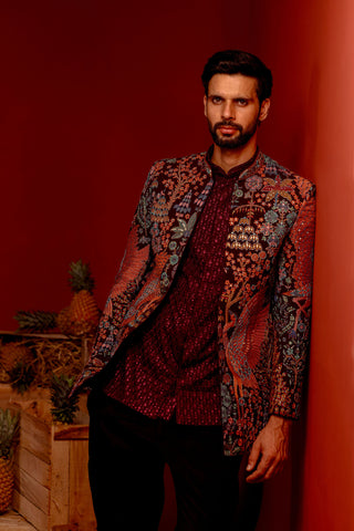 Samir Wine Jodhpuri Set