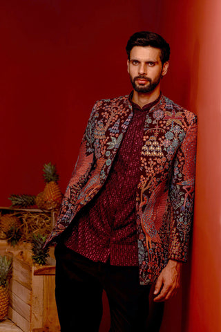 Samir Wine Jodhpuri Set