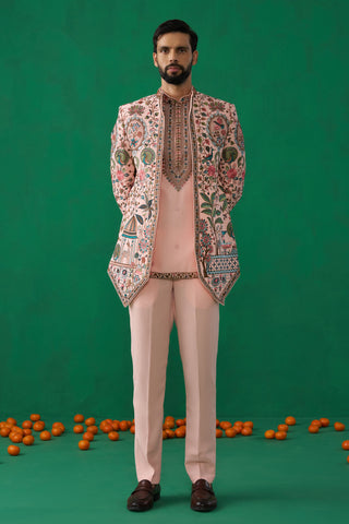 FOUNTAIN PINK JODHPURI SET