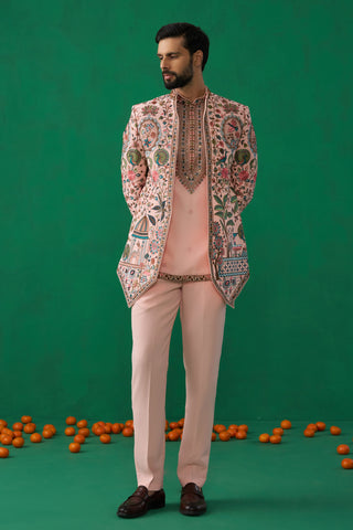 FOUNTAIN PINK JODHPURI SET