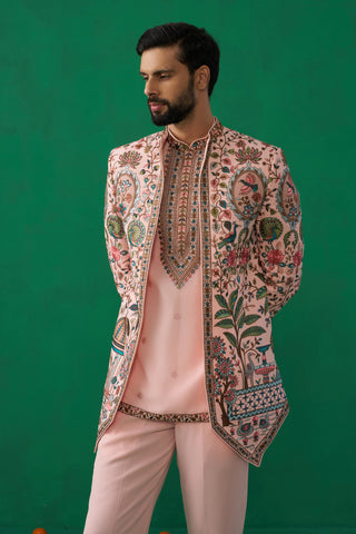 FOUNTAIN PINK JODHPURI SET