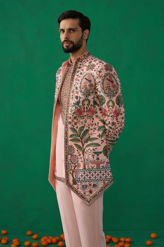 FOUNTAIN PINK JODHPURI SET