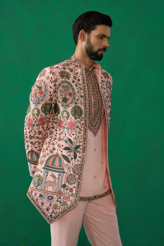 FOUNTAIN PINK JODHPURI SET